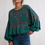 Holly Knit Top - Green Combo