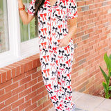 Charlotte Bows Pant Set in Red & Black