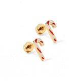 Screwback Stud Earrings - Peppermint Twist
