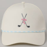 Golf Clubs with Ribbon Embroidered Trucker Hat
