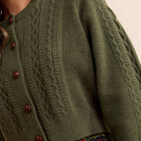 Green Vivienne Cable Knit Sweater