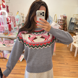 Long Sleeve Abstract Pattern Sweater