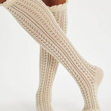 Misty Net Pointelle Tall - Cream