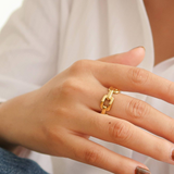Harper 18K Gold Braided Stack Ring