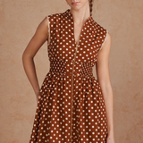 Polka Dot Zipper Midi Dress