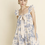 Bow & Bloom Toile Mini Dress