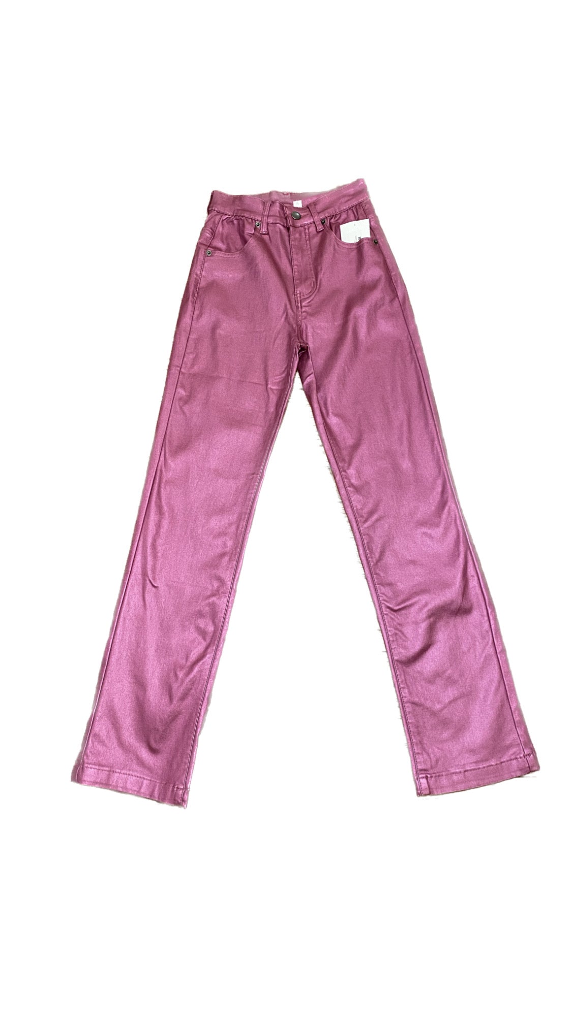 Sweet Surprise Coated Straightleg Pants - Pink