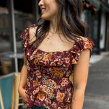 Floral Ruffle Radiance Top