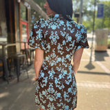 Empress Damask Mandarin Mini Dress