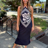 Citrine Midi Dress - Raven Combo