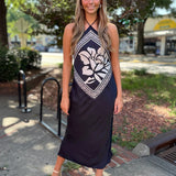 Citrine Midi Dress - Raven Combo