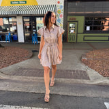 Aly Champagne PU Mini Dress