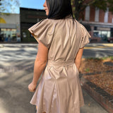Aly Champagne PU Mini Dress