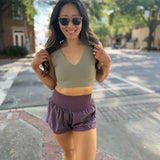 Never Better Crop Cami - Sage Stone