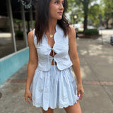 Light Blue Crop Top and Mini Skirt Set