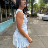 Light Blue Crop Top and Mini Skirt Set