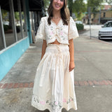Sivan Cream Midi Skirt