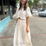 Sivan Cream Midi Skirt