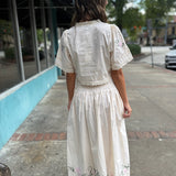 Sivan Cream Midi Skirt