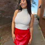 Rebel Wrap Faux Leather Mini Skort