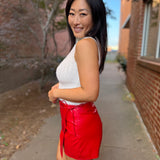 Rebel Wrap Faux Leather Mini Skort