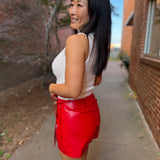 Rebel Wrap Faux Leather Mini Skort