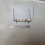 Sorority Gold Script Necklace