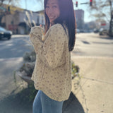 Taupe Textured Button Down Blouse