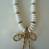 Golden Bow Charm Necklace