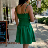 Green Amila Low Waist Mini Dress