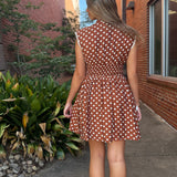 Polka Dot Zipper Midi Dress