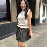 Off White Cozy Chic Mock Neck Sweater Vest