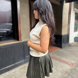 Off White Cozy Chic Mock Neck Sweater Vest