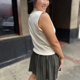 Off White Cozy Chic Mock Neck Sweater Vest