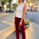 Amelia Ruffle Sleeve Mock Neck Sweater