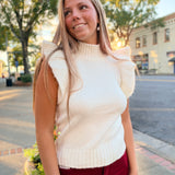 Amelia Ruffle Sleeve Mock Neck Sweater