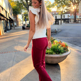 Amelia Ruffle Sleeve Mock Neck Sweater