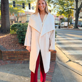 Beige Adley Belted Wrap Coat