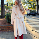 Beige Adley Belted Wrap Coat
