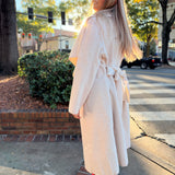 Beige Adley Belted Wrap Coat