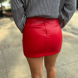 Red Lucy Pu Skirt