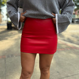 Red Lucy Pu Skirt
