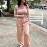 Drawstring Pintuck Sweatpants