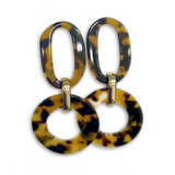Sienna Tortoise Double Oval Drop Earrings