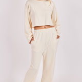 Ivory Relaxed Stay Wide Leg Sweatpants