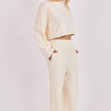 Ivory Relaxed Stay Wide Leg Sweatpants