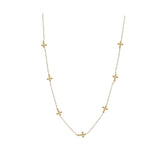 Rolo Chain Necklace with Multi Ball Cross