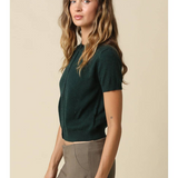 Everly Short Sleeve Wool Blend Knit Cardigan