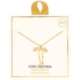Dainty Sparkle CZ Bow Necklace