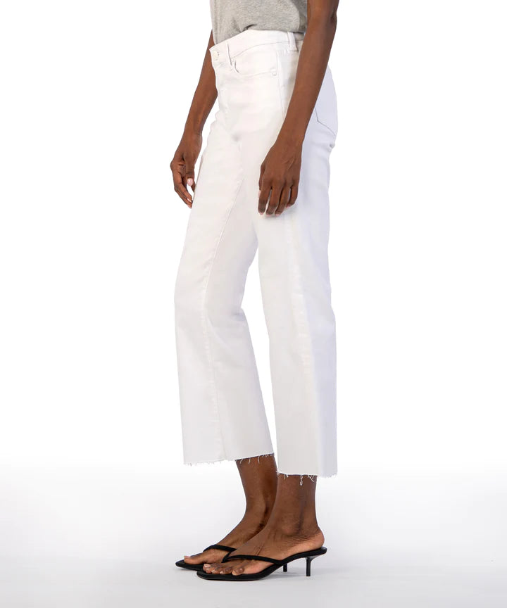 Kelsey High Rise Ankle Flares - Optic White